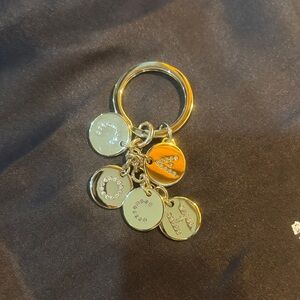 Coach Goldtone Multi-Charm Crystal Letter Keyring